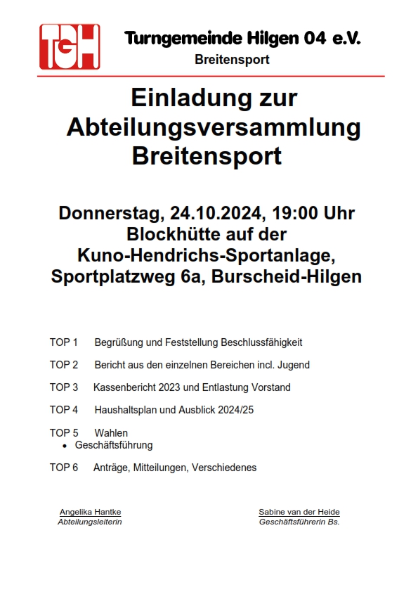 Abt. Versammlung Breitensport